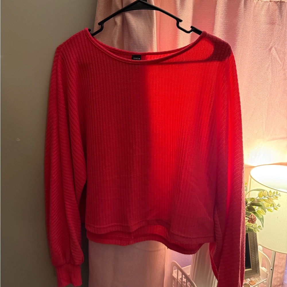 SHEIN Vibrant Pink Knit Top